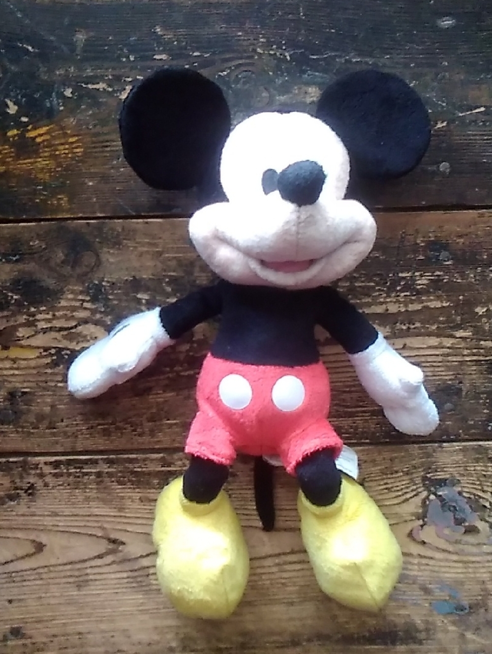 Disney Mickey Mouse Plush Toy in Black, White, Red & Yellow